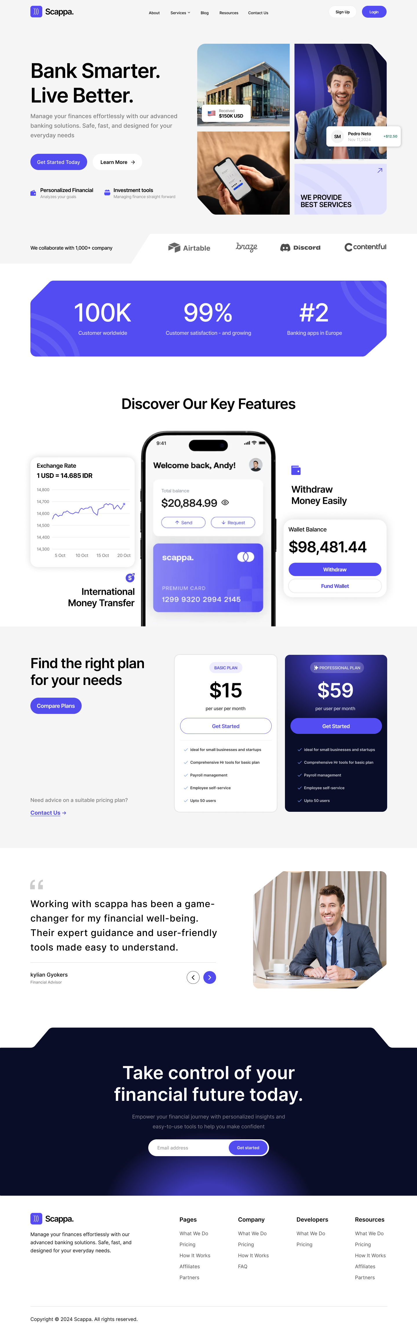 Digital Banking Landing Mockup
